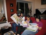 reading newspaper