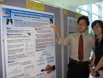 Lawrence presenting his poster to me