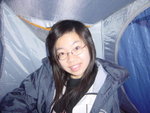 Me inside our tent