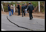 
cracks shown on highway in Lima after earthquake of 8.0 magnitude happened in Peru on Aug 15th, 2007