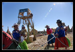 a warm welcome by villages on the floating island