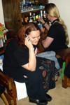 Girls, on phone. Boys, looking for Liquor... hmm... (Theresa and the Brit)