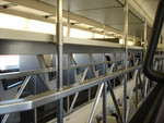 Interior, upper deck of Caltrain, headed to San Jose