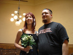 The happy couple, before the ceremony